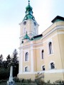 Turnul bisericii din lateral Zalau biserica reformata